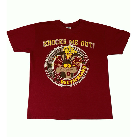 Vintage Wile E Coyote 1980 Warner Bros Single Stitch USA Germany T Shirt Medium - Picture 1 of 16